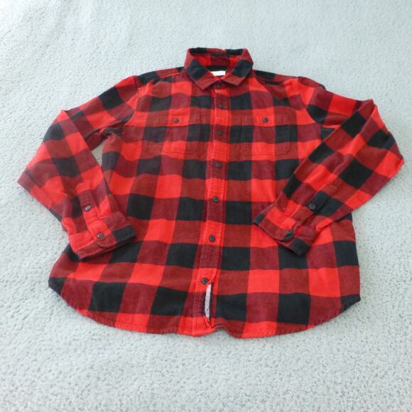 Gap Shirt Mens Large Flannel Button Up Buffalo Check Plaid Red Outdoor - Picture 1 of 8